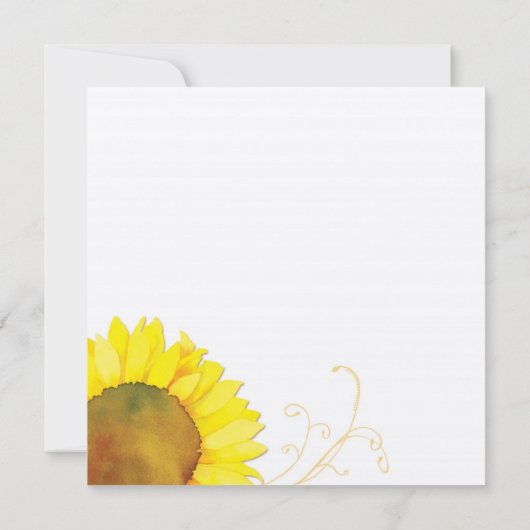 イエローサンフラワー&スワーズフローラブライダルシャワー 招待状 (裏面)