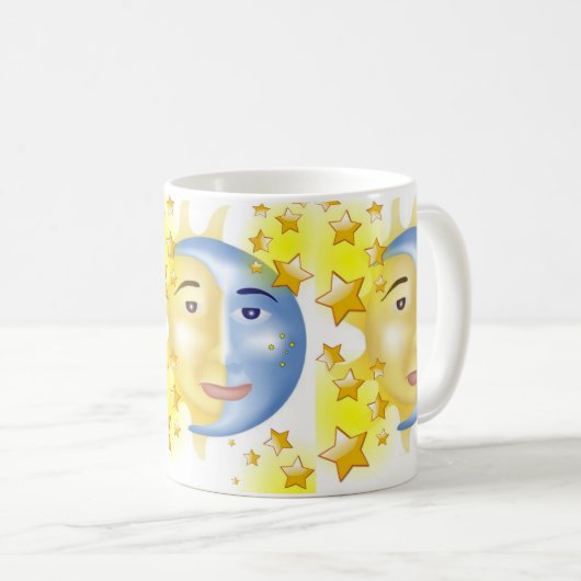 イエローサンブルームーンイエロースターマグ コーヒーマグカップ (正面右)