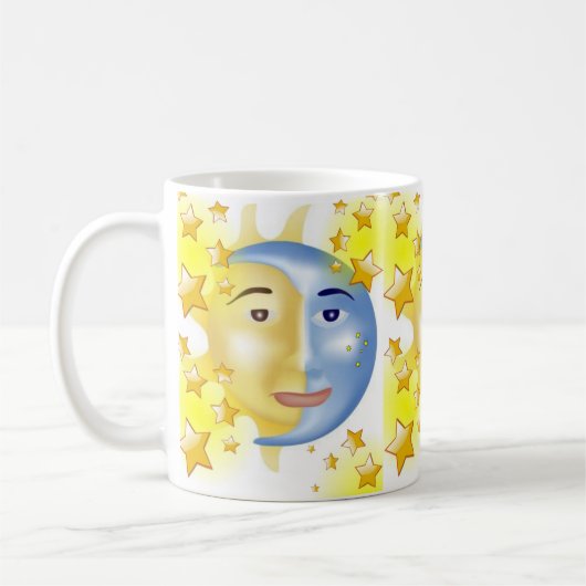 イエローサンブルームーンイエロースターマグ コーヒーマグカップ (左)