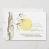 イエローサンライズバンブーガーデン禅アジア結婚ズ 招待状 (正面)