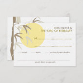 イエローサンライズバンブーゼンオリエンタルRSVPカード 出欠カード (正面/裏面)