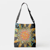 イエローサン葉ズ&グリーンスターズMonogram クロスボディバッグ (裏面)