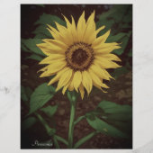 イエローサン鮮やかフラワーグリーンスクラップブック紙 (正面)