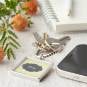 イエローシェブパーソナライズされたロン キーホルダー (側面)