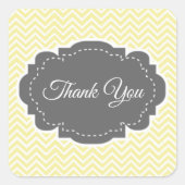 イエローシェブロンありがとうスクエアステッカー スクエアシール (正面)