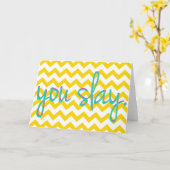 イエローシェブロンのグリーティングカード カード (黄色い花)