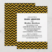 イエローシェブロングリッターベビーシャワー招待状 招待状 (正面/裏面)