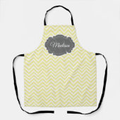 イエローシェブロンパーソナライズされたエプロン エプロン (正面)