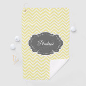 イエローシェブロンパーソナライズされたゴルフタオル ゴルフタオル (インサイチュ)