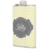 イエローシェブロンパーソナライズされたフラスコ フラスク (左)