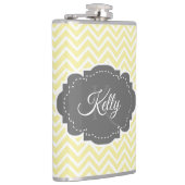 イエローシェブロンパーソナライズされたフラスコ フラスク (右)