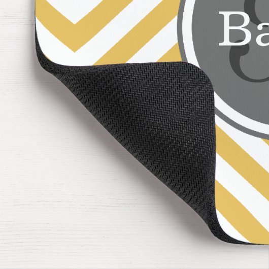 イエローシェブロンモノグラム マウスパッド (コーナー)