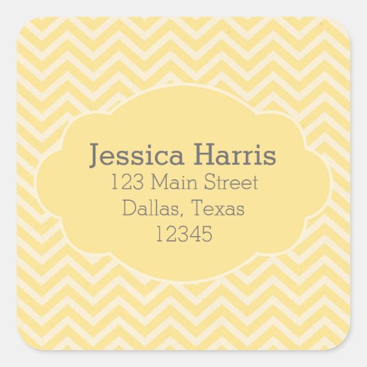 イエローシェブロン住所 シールシール スクエアシール (正面)