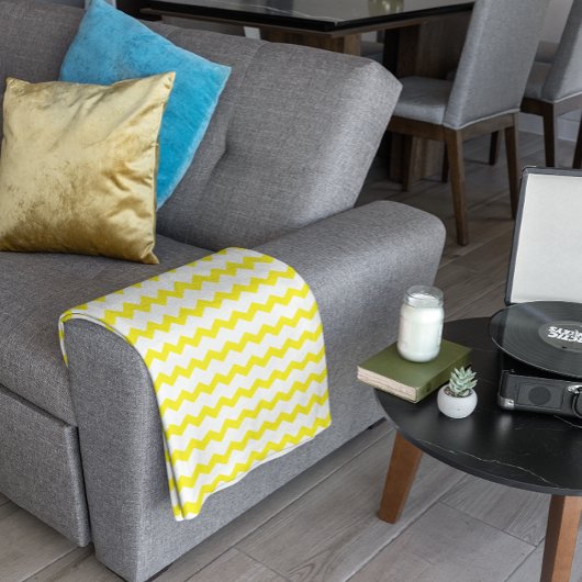 イエローシェブロン フリースブランケット