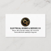 イエローシェード電気技師の電球配線 名刺 (裏面)