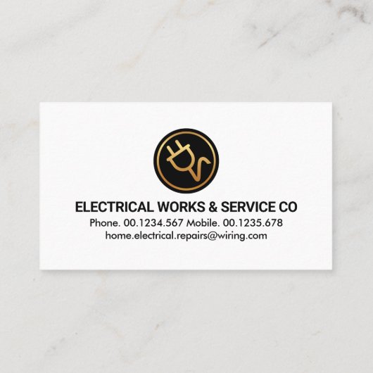 イエローシェード電気技師の電球配線 名刺 (裏面)