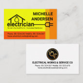イエローシェード電気技師の電球配線 名刺 (正面/裏面)