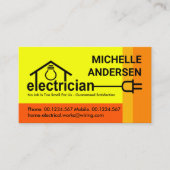 イエローシェード電気技師の電球配線 名刺 (正面)