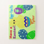 イエローシックイースターエッグパーソナライズされた名 ジグソーパズル (縦)