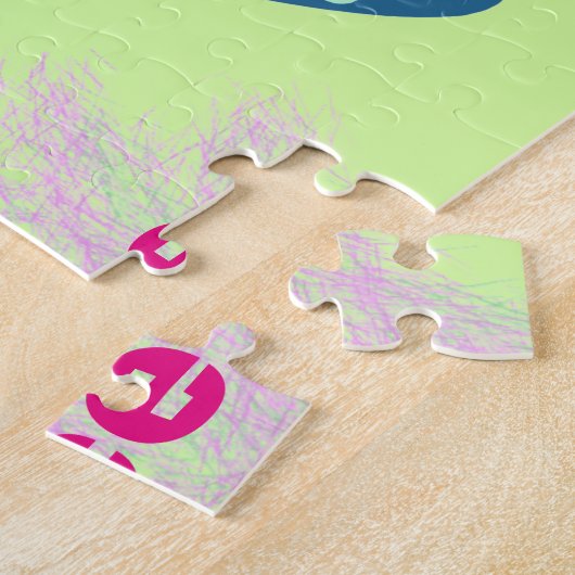 イエローシックエッグイースターパーソナライズされた名 ジグソーパズル (側面)