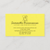 イエローシックシンプルホテル手作りフードベーカリー調理師 名刺 (裏面)