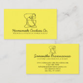 イエローシックシンプルホテル手作りフードベーカリー調理師 名刺 (正面/裏面)