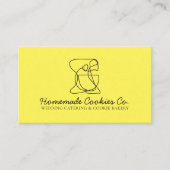 イエローシックシンプルホテル手作りフードベーカリー調理師 名刺 (正面)