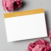 イエローシックパーソナライズされたファミリー名モノグラム ノートカード