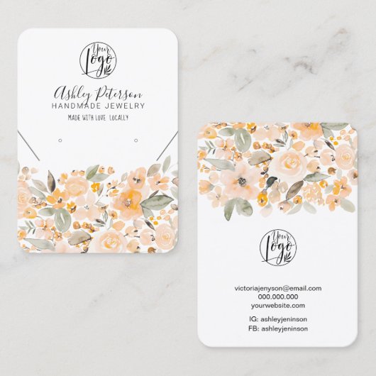 イエローシックフローラロゴジュエリーイヤリングネックレス 名刺 (正面/裏面)