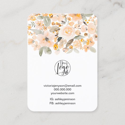 イエローシックフローラロゴジュエリーイヤリングネックレス 名刺 (裏面)