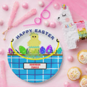 イエローシック卵ブルーイースターバスケット ペーパープレート (パーティー)