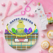 イエローシック卵ブルー金ゴールドイースターバスケット ペーパープレート (パーティー)