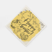 イエローシック&エッグハッピーイースターパーティー スタンダードランチョンナプキン (角)