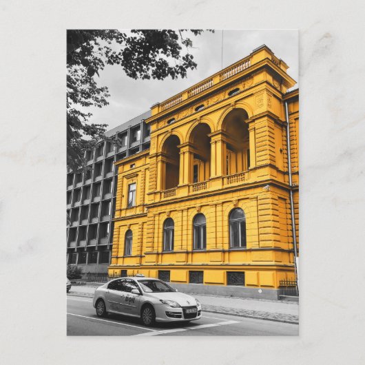 イエローシティ建物ミニマリスト写真 ポストカード (正面)