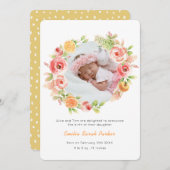 イエローシトラスバラリース |エレガントフローラ誕生 案内状 (正面/裏面)