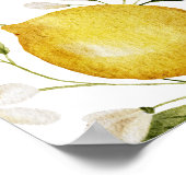 イエローシトラスレモンパーティーブライダルシャワー ポスター (角)