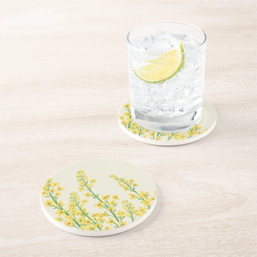 イエローシトリモダンンフローラ開花 コースター (側面)