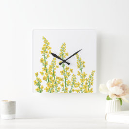 イエローシトリモダンンフローラ開花 スクエア壁時計