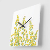 イエローシトリモダンンフローラ開花 スクエア壁時計 (傾斜)