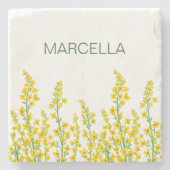 イエローシトリモダンンフローラ開花 ストーンコースター (正面)