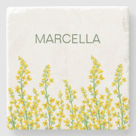 イエローシトリモダンンフローラ開花 ストーンコースター