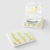 イエローシトリモダンンフローラ開花 ストーンコースター (横)