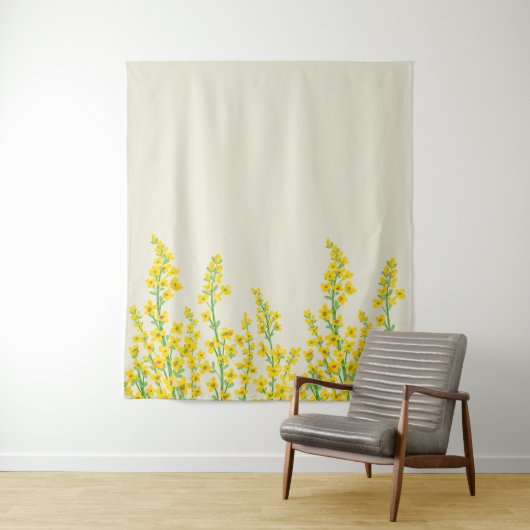 イエローシトリモダンンフローラ開花 タペストリー (インサイチュ)