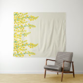 イエローシトリモダンンフローラ開花 タペストリー (インサイチュ(横))