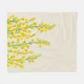 イエローシトリモダンンフローラ開花 フリースブランケット (正面(横))