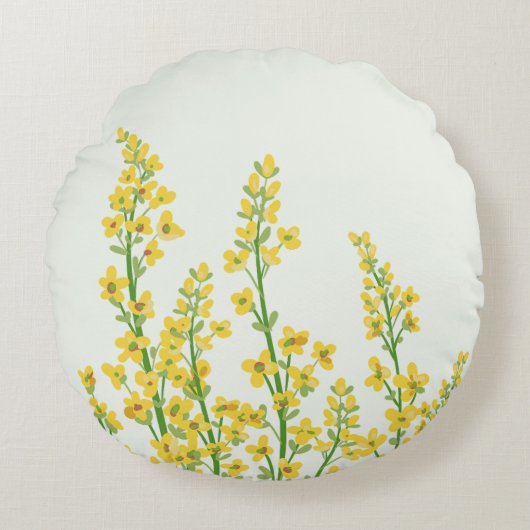 イエローシトリモダンンフローラ開花 ラウンドクッション (正面)