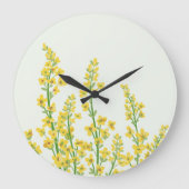 イエローシトリモダンンフローラ開花 ラージ壁時計 (正面)