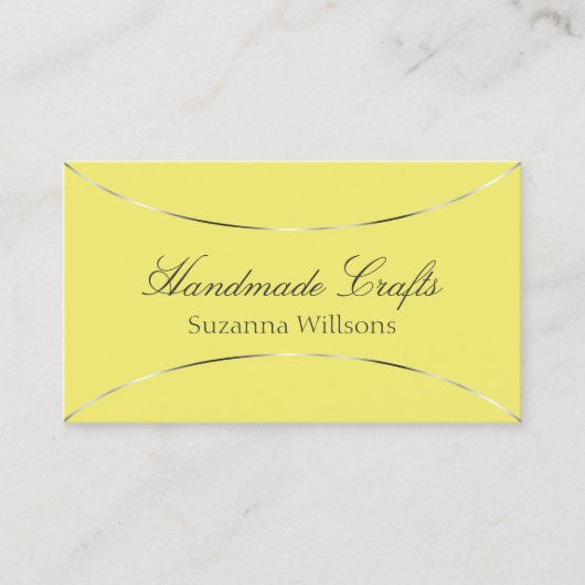 イエローシメリーシルバーの装飾モダン付き 名刺 (正面)