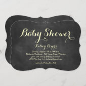 イエローシャルボードベビーシャワー招待状 招待状 (正面/裏面)