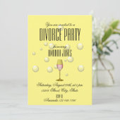 イエローシャンパン離婚パーティーガーリーの雛 招待状 (スタンド正面)